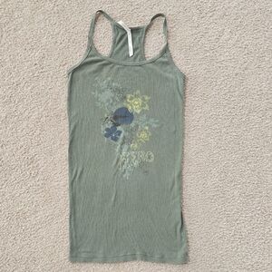 Aeropostale Y2K 2000s Green Floral Tank Top Size XL